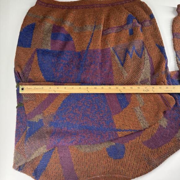 Vintage Vivaldi Cardigan Sweater Size L Abstract Coogi Style 80s Alpaca Italy - Picture 8 of 10